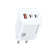 Tinklo įkroviklis 220V USB + 2xUSB C 65W baltas (white) Wozinsky CGWCW